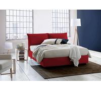 Dmora Letto alla Francese Agnese, Letto Contenitore in Tessuto, Apertura Frontale, Adatto per Materasso Cm 140x190, 100% Made in Italy, Rosso
