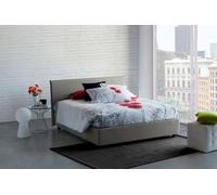 Dmora Letto alla Francese Azue, Letto Contenitore in Tessuto, Apertura Frontale, Adatto per Materasso Cm 140x190, 100% Made in Italy, Grigio