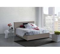 Dmora Letto alla Francese Belinda, Letto Contenitore in Ecopelle, Apertura Frontale, Adatto per Materasso Cm 140x200, 100% Made in Italy, Tortora