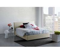 Dmora Letto alla Francese Bernadette, Letto Contenitore in Tessuto, Apertura Frontale, con Materasso Cm 140x200 Incluso, 100% Made in Italy, Beige