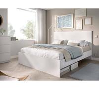 Dmora Francese Carnizza, Sommier per Camera da Letto, Giroletto per Stanza, Struttura Porta Materasso, 146x195 h100 cm, Bianco