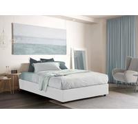 Dmora Letto alla Francese Chloe, Letto Contenitore in Tessuto, Apertura Frontale, Adatto per Materasso Cm 140x200, 100% Made in Italy, Bianco