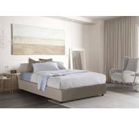 Dmora Letto alla Francese Francesca, Letto Contenitore in Ecopelle, Apertura Frontale, Adatto per Materasso Cm 140x190, 100% Made in Italy, Tortora
