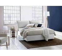 Dmora Letto alla Francese Maddalena, Letto Contenitore in Tessuto, Apertura Frontale, Adatto per Materasso Cm 140x200, 100% Made in Italy, Bianco