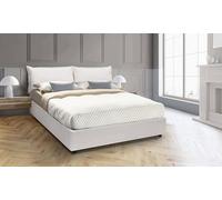 Talamo Italia - Letto alla francese Maya, Letto contenitore con rivestimento in ecopelle, adatto per materasso Cm 140x190, 100% Made in Italy, Bianco