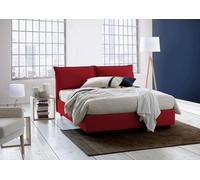 Dmora Letto alla Francese Teresa, Letto Contenitore in Tessuto, Apertura Frontale, con Materasso Cm 140x200 Incluso, 100% Made in Italy, Rosso