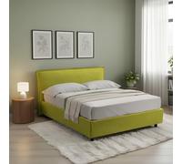 Dmora Letto Alla Francese Tonia Verde Sfoderabile Contenitore, Dimensione Materasso 120x200 cm Made in Italy