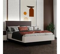 Dmora Letto Matrimoniale Bhavnagkheda Bianco Crema Dimensione Materasso 180x200 cm Peso Supportato 200 kg, Letto Matrimoniale Matrimoniale