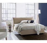 Dmora Letto Matrimoniale Clodovea, Letto Contenitore sfoderabile con testiera e giroletto Contenitore Imbottiti, 100% Made in Italy, con Materasso 160x190 Cm Incluso, Beige