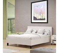 Dmora Letto Matrimoniale Kemoshi Beige Dimensione Materasso 160x200 cm Testiera Dettaglio Geometrico, Letto Matrimoniale Peso Supportato 200 kg