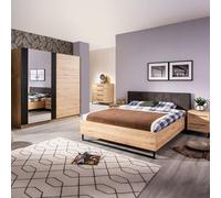 Dmora Letto Matrimoniale Kenara Marrone Rovere Nodi Testiera Imbottita Imbottito, Letto Matrimoniale Dimensione Materasso 160x200 cm