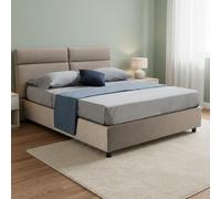 Dmora Letto Matrimoniale Rosaria Grigio Sfoderabile Contenitore, Letto Matrimoniale Dimensione Materasso 160x200 cm Made in Italy