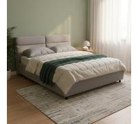 Dmora Letto Matrimoniale Rosaria Grigio Sfoderabile Contenitore, Letto Matrimoniale Dimensione Materasso 160x200 cm Made in Italy