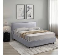 Dmora Letto Matrimoniale Samanta Grigio Sfoderabile Contenitore, Letto Matrimoniale Dimensione Materasso 160x200 cm Made in Italy