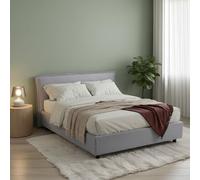 Dmora Letto Matrimoniale Scilla Grigio Materasso Incluso Sfoderabile, Letto Matrimoniale Contenitore Made in Italy