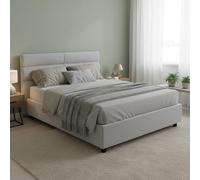 Dmora Letto Matrimoniale Tea Grigio Sfoderabile Contenitore, Letto Matrimoniale Dimensione Materasso 160x190 cm Made in Italy