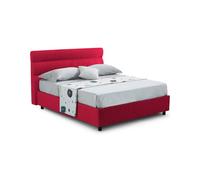 Dmora Letto Matrimoniale Teodolinda Rosso Sfoderabile Contenitore, Letto Matrimoniale Dimensione Materasso 160x200 cm Made in Italy