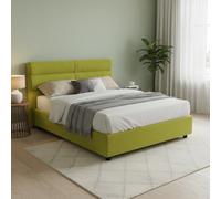 Dmora Letto Matrimoniale Teodolinda Verde Sfoderabile Contenitore, Letto Matrimoniale Dimensione Materasso 160x200 cm Made in Italy