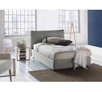 Dmora Letto Piazza e Mezza Agata, Letto Contenitore con Rivestimento in Tessuto, 100% Made in Italy, Apertura Frontale, con Materasso Cm 120x200 Incluso, Grigio