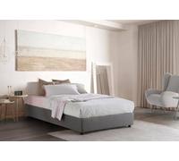 Talamo Italia - Letto piazza e mezza Rebecca, Letto contenitore con rivestimento in tessuto, 100% Made in Italy, Apertura frontale, con materasso Cm 120x200 incluso, Grigio