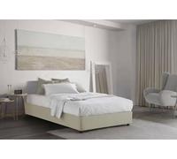 Dmora Letto Piazza e Mezza Rebecca, Letto Contenitore con Rivestimento in Tessuto, 100% Made in Italy, Apertura Frontale, con Materasso Cm 120x200 Incluso, Beige