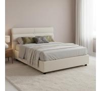 Dmora Letto Piazza e Mezza Tara Beige Materasso Incluso Sfoderabile, Contenitore Made in Italy
