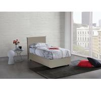 Dmora Letto Singolo Cartisia, Letto Contenitore con Rivestimento in Ecopelle, 100% Made in Italy, Apertura Frontale, Adatto per Materasso Cm 80x200, Tortora