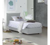 Dmora Letto Singolo Daisy 110x215 cm Bianco Materasso Incluso Sfoderabile, Contenitore Made in Italy