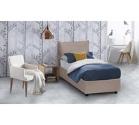 Dmora Letto Singolo Erika, Letto Contenitore con Rivestimento in Ecopelle, 100% Made in Italy, Apertura Frontale, Adatto per Materasso Cm 90x190, Tortora