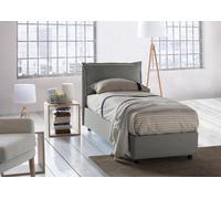 Dmora Letto Singolo Gemma, Letto Contenitore con Rivestimento in Tessuto, 100% Made in Italy, Apertura Frontale, Adatto per Materasso Cm 80x200, Grigio
