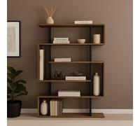 Dmora - Libreria Adhara, Scaffale da ufficio, Mobile portalibri, Biblioteca, 110x26h161 cm, Quercia e Antracite