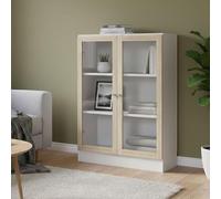 Dmora - Libreria Aline, Scaffale da ufficio, Mobile portalibri, Biblioteca, 79x28 h107 cm, Bianco e Quercia