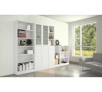 Dmora - Libreria Alysson, Scaffale da ufficio, Mobile portalibri, Biblioteca, 79x28 h203 cm, Bianco