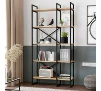 Dmora Libreria Aquarius, Scaffale da Ufficio, Mobile portalibri, Biblioteca, 88x30h175 cm, Quercia