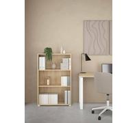 Dmora - Libreria Camille, Scaffale da ufficio, Mobile portalibri, Biblioteca, 80x34 h124 cm, Rovere