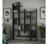 Dmora - Libreria Chertan, Scaffale da ufficio, Mobile portalibri, Biblioteca, 122x26h188 cm, Antracite