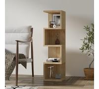 Dmora Libreria Cosmon 27x25x95h cm Marrone Rovere 3 Ripiani Installazione Libera, Biblioteca Struttura Verticale