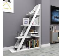 Dmora Libreria Cyrene 100x30x150h cm Bianco 3 Ripiani Installazione Libera, Biblioteca Struttura Verticale