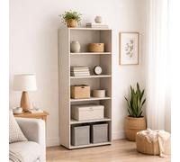 Dmora Libreria Drake 79x34x188h cm Beige 4 Ripiani Installazione a Terra, Biblioteca
