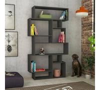 Dmora - Libreria Gacrux, Scaffale da ufficio, Mobile portalibri, Biblioteca, 96x26h169 cm, Antracite