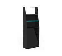 Dmora - Libreria Garonne, Scaffale da gaming, Mobile portalibri, Biblioteca, 72x34 h185 cm, Nero