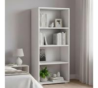 Libreria Giacinto, Biblioteca a 3 Ripiani Regolabili, Scaffale per Libri, Mobile da Parete con Ripiani, 100% Made in Italy, 60x30h130 cm, Bianco