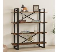 Dmora Libreria Havocx 106x33x120h cm Marrone 4 Ripiani Installazione Libera, Biblioteca Materiale Struttura in Metallo