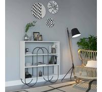 Dmora Libreria Malia 96x26x99h cm Bianco 2 Ripiani 3 Ante, Biblioteca Installazione a Muro