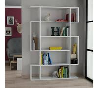 Dmora - Libreria Melpomene, Scaffale da Ufficio, Mobile portalibri, Biblioteca, 110x26 h161 cm, Bianco