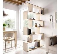 Dmora Libreria Misma, Scaffale da Ufficio Multiuso, Mobile Biblioteca portalibri a 5 Ripiani, 80x25h190 cm, Rovere, Quercia, Big