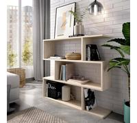 Dmora Libreria Misone, Scaffale da Ufficio Multiuso, Mobile Biblioteca portalibri a 3 Ripiani, 110x25h96 cm, Rovere