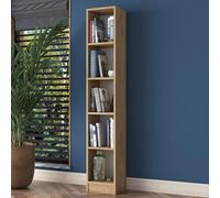 Dmora Libreria Paradox 30x25x170h cm Marrone Rovere 4 Ripiani Installazione Libera, Biblioteca Struttura Verticale