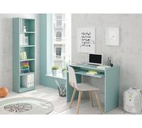 Dmora - Libreria Pomona, Mobile portalibri alta a 5 ripiani, Scaffale da ufficio o cameretta, Scaffale moderno con scomparti, 52x25h180 cm, Verde acqua