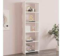 Dmora Libreria Siriux 50x20x160h cm Bianco 5 Ripiani Installazione Libera, Biblioteca Struttura Verticale